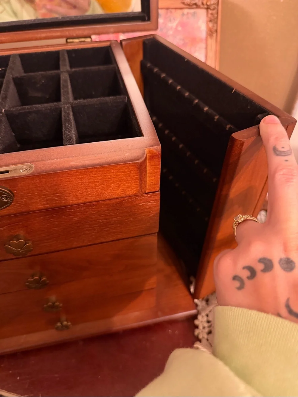 Wood Jewelry lock box
